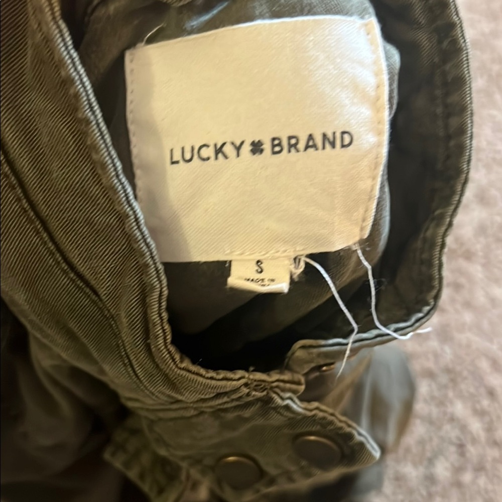 Lucky Brand Women’s Utility Jacket Green Zip and Button Size Small - Picture 11 of 11